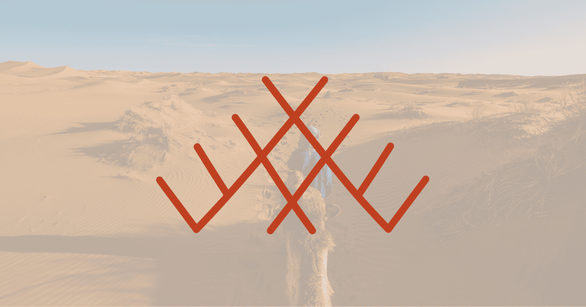 ruta Itri Dunas de Erg Chebbi con el símbolo amazigh de la ruta Itri